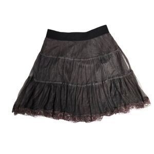 FREE PEOPLE gray whimsigoth fairy grunge ballet tulle‎ mini skirt XS
